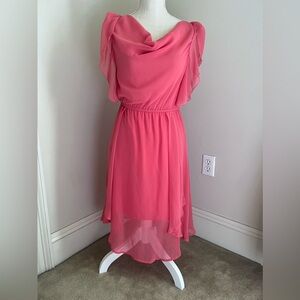 Ya womans size small melon colored cowl neck dress.